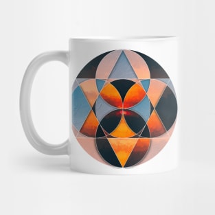 Geometric collage of sunset oil painting Mug